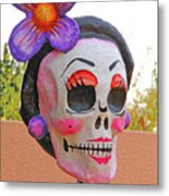 Day Of The Dead Skeleton Head Purple Flower  2 10232017 Colorado Metal Print