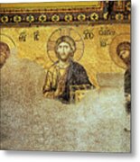 Deesis Mosaic Hagia Sophia-christ Pantocrator-the Last Judgement Metal Print