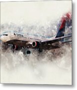 Delta Boeing 737-800 Painting Metal Print