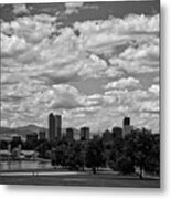 Denver Skyline With Mountains Metal Print