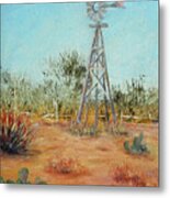 Desert Windmill Metal Print