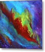 Desire A Vibrant Colorful Abstract Painting With A Glittering Center Metal Print