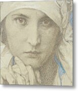 Detail From Portrait Of Jaroslava  Jarca, Daughter Of The Artist, 1929 Metal Print