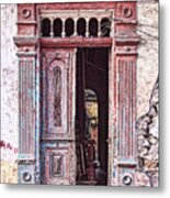 Deteriorated Door In Casco Viejo, Panama Metal Print