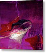 Devilfish Art - Purple Vibrant Underwater Abstract Painting Metal Print