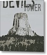 Devils Tower Stamp Metal Print