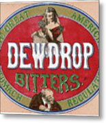 Dew Drop Bitters Vintage Product Label Metal Print