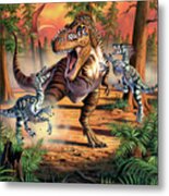 Dino Battle Metal Print