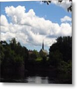 Distant Clouds And Spire Metal Print