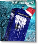 Doctor Who Tardis Holiday Card Metal Print