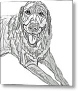 Dog Sketch In Charcoal 9 Metal Print