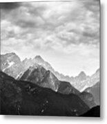 Dolomiti - Trentino Alto Adige, Italy - Black And White Landscape Photography Metal Print