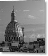 Dome Of Our Lady Of Mount Carmel In Valletta, Malta Metal Print