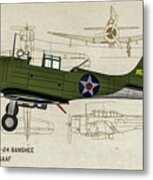 Douglas A-24 Banshee - Oil Metal Print