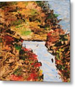 Downhill Stream Abstract Metal Print