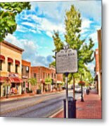 Downtown Blacksburg With Historical Marker Metal Print