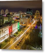 Downtown London, Ontario Decorated For The Holidays Metal Print