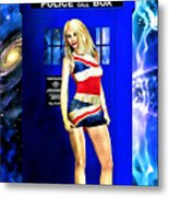 Doctor Who - Tardis And Rose Tyler Metal Print