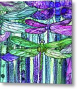 Dragonfly Bloomies 4 - Purple Metal Print
