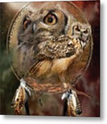 Dream Catcher - Spirit Of The Owl Metal Print