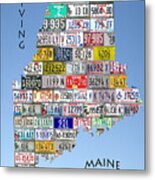 Driving Maine Metal Print