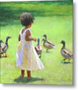 Duck Chase Metal Print