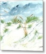 Dunes 3 Seascape Beach Painting Print Metal Print