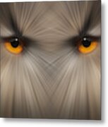 Eagle Owl Eye Triptych Metal Print