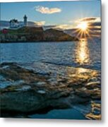 Early Morning At The Nubble Metal Print