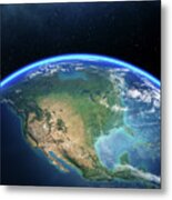 Earth From Space North America Metal Print
