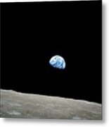 Earthrise Over Moon, Apollo 8 Metal Print