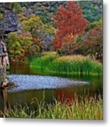 East Trail Pond At Lost Maples Metal Print