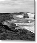 Edge Of A Continent Bw Metal Print