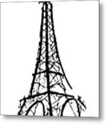 Eiffel Tower Black And White Metal Print
