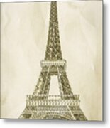 Eiffel Tower Illustration Metal Print