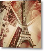 Eiffel Tower Old Romantic Stories In Ancient Paris Metal Print