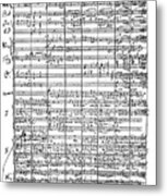 Eighth Symphony Manuscript Score Metal Print