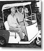 Eisenhower In A Golf Cart Metal Print