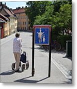 Elderly Woman In Stockholm Metal Print