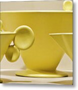 Elegant 1950s Ceramic Cups Metal Print