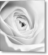 Elegant Rose Rendered In Black And White Square Metal Print