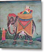 Elephant Animal Ride Royal King Queen Love Romance  India Metal Print