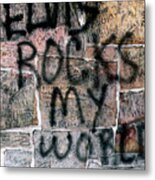 Elvis Rocks My World Metal Print