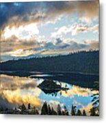 Emerald Bay Sunrise Rays Metal Print