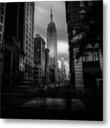 Empire State Building Bw Metal Print
