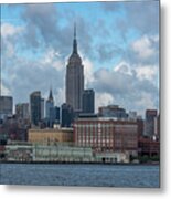 Empire State Building Nyc From Hoboken Waterfront Metal Print