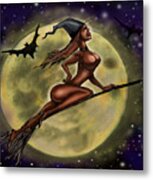 Enchanting Halloween Witch Metal Print