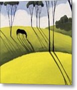 Ending Of The Day - Horse Country Landscape Metal Print