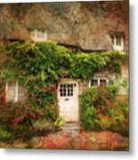 English Thatched Cottage On The Isle Of Wight Metal Print