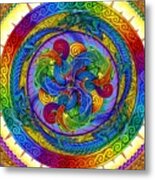 Psychedelic Dragons Rainbow Mandala Metal Print